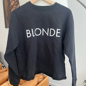 Brunette the Label Blonde Raw Hem Crew Sweatshirt